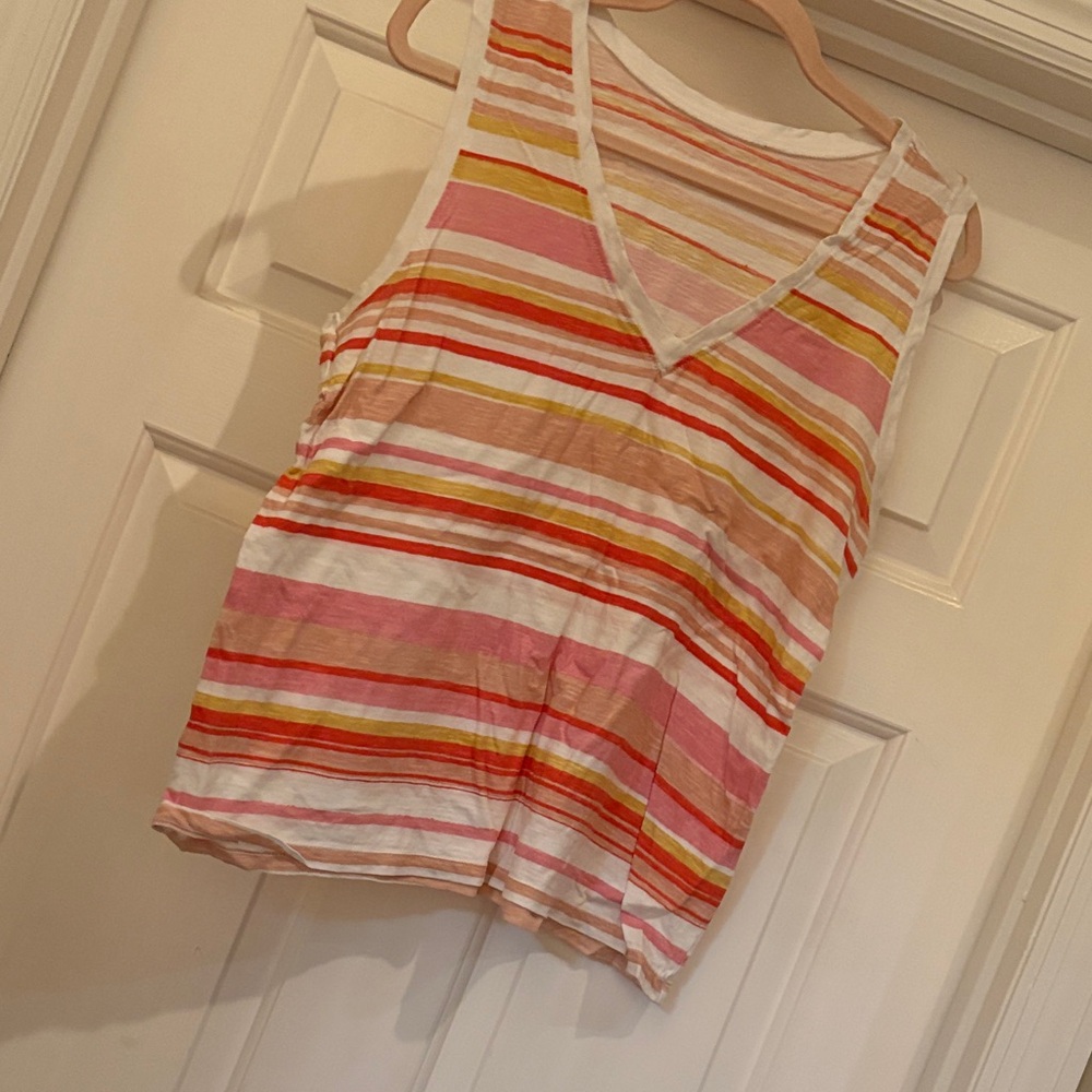 Colorful Striped V-Neck Tank Top